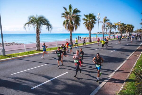 Participants running in a marathon race.